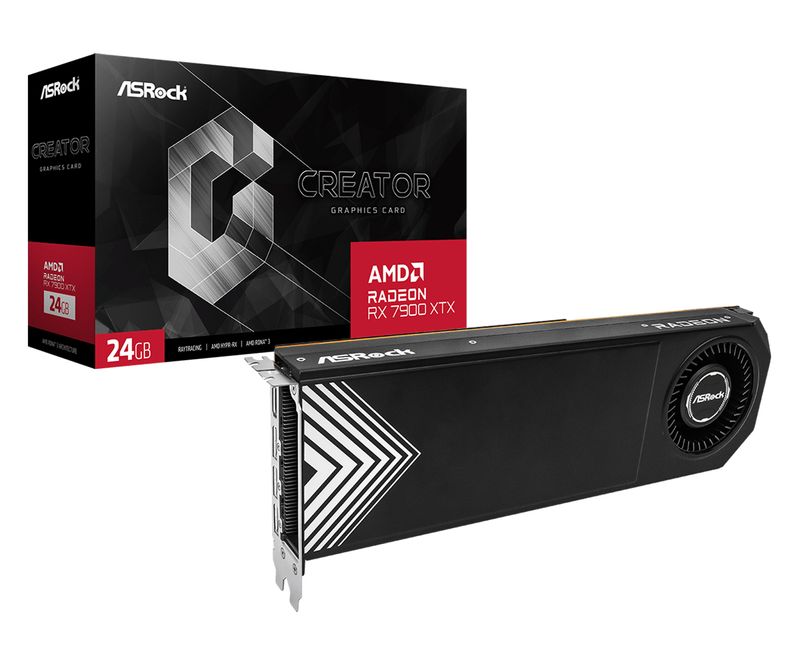 Asrock-RX7900-XTX-Creator-PCIe4-24GB-DDR6-HDMI-3-DP-2500MHz-Clock-12V-2x6-Power-2-Slot