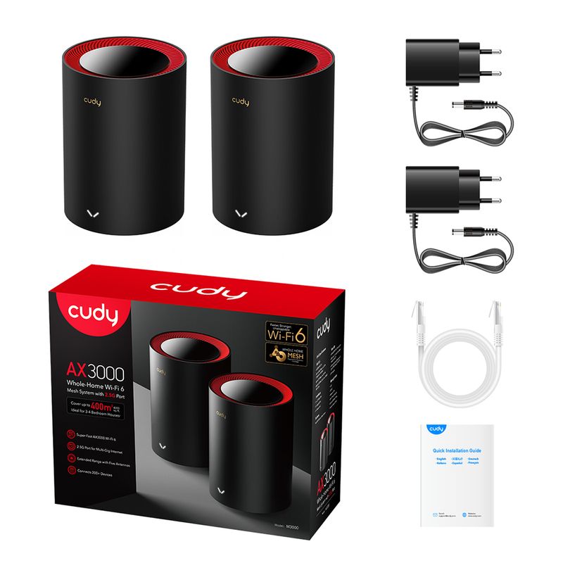 Cudy-AX3000-Confezione-da-2-sistemi-WiFi-6-Mesh-AX3000-2.5G-Dual-Band---Supporta-larghezza-di-banda-20-40-80-160-MHz---1