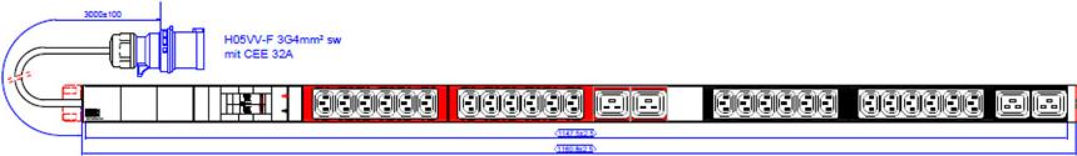 Bachmann 800.2336 unità di distribuzione dell'energia (PDU) 28 presa(e) AC 1U Nero, Grigio