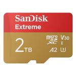 SanDisk Extreme 2 TB MicroSDXC UHS-I Classe 10 (EXTREME MICROSDXC UHS-I CARD - 2TB UP TO 240MB/S RS AND 140MB/S)