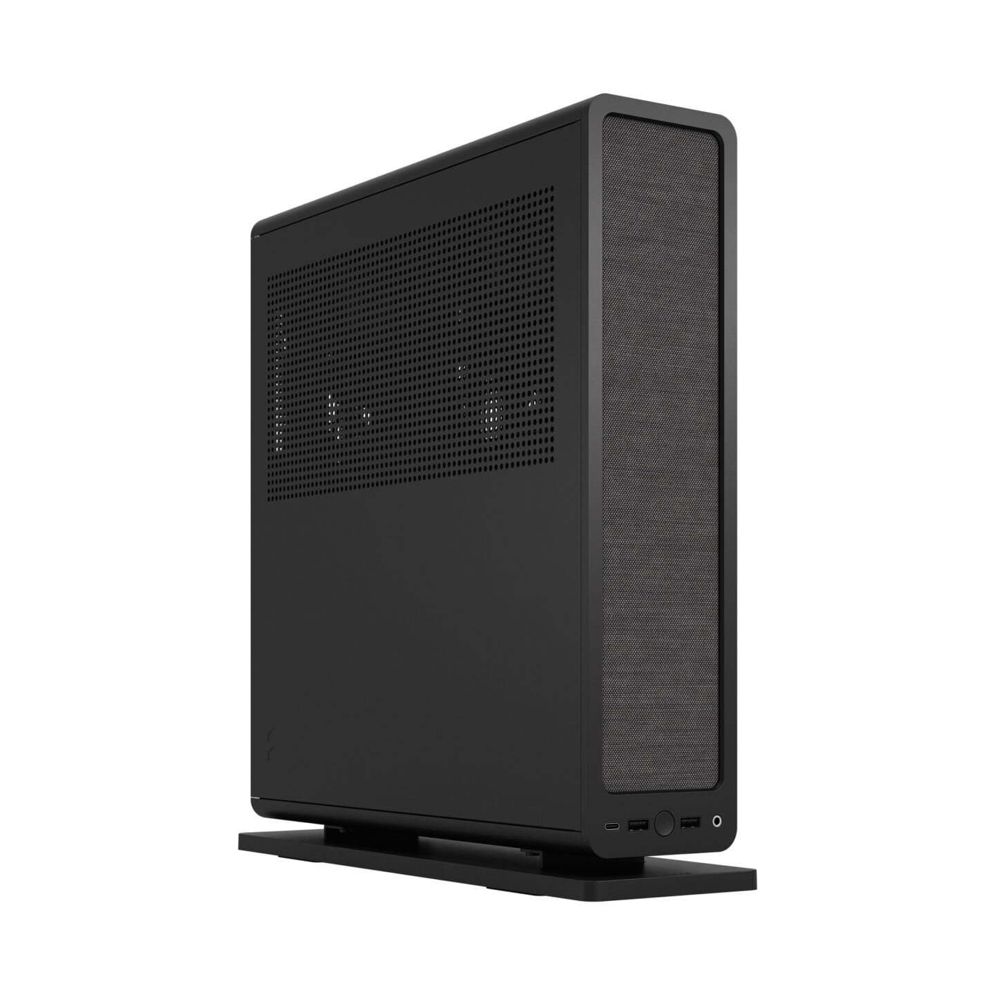 Fractal Design Ridge [Black] SFF Console-Type Case Mini ITX Requires SFX/SFX-L PSU 2 Fans PCIe 4.0 Riser Card USB-C Hori