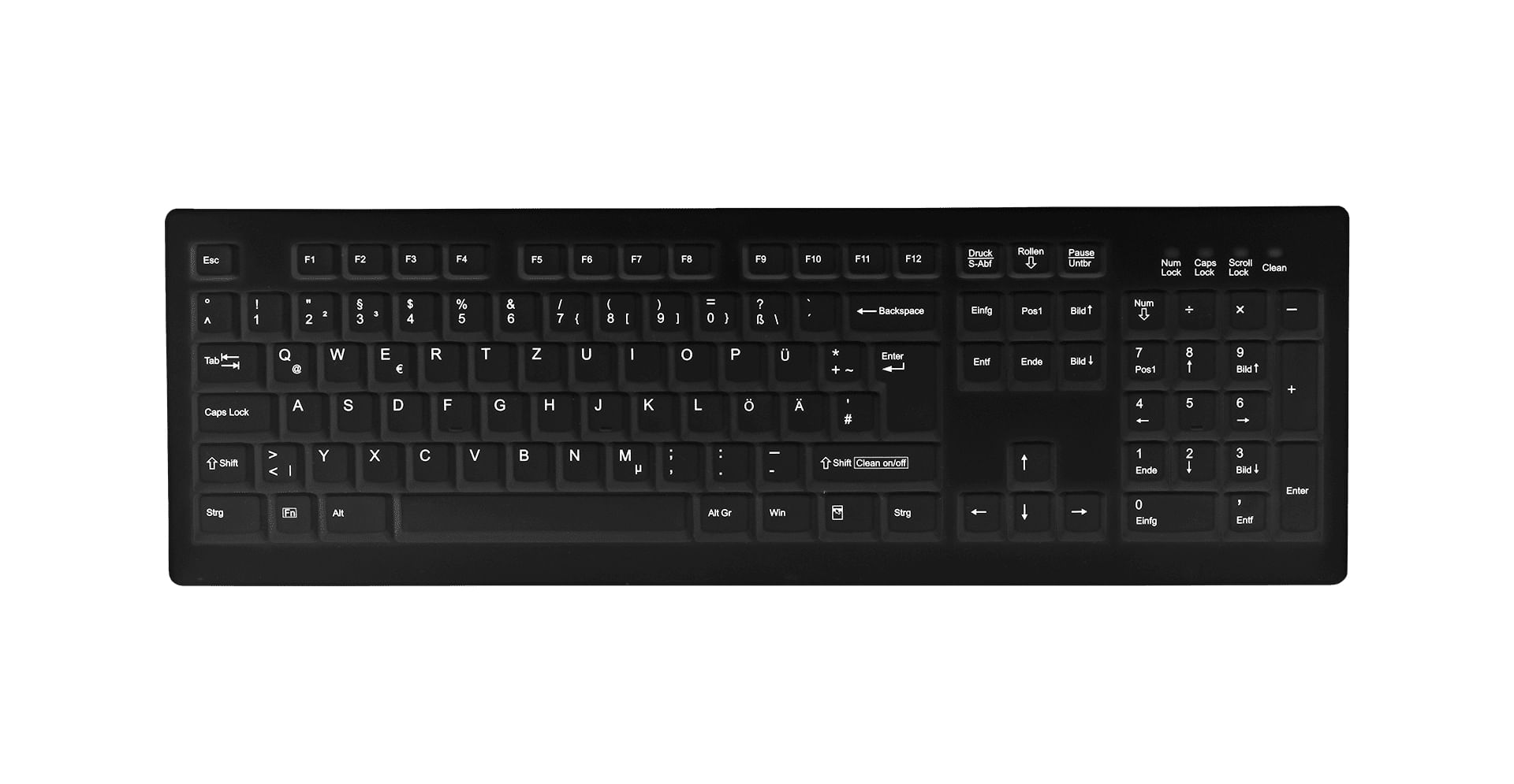 Active Key AK-C8100 tastiera Medico RF Wireless QWERTZ Tedesco Nero