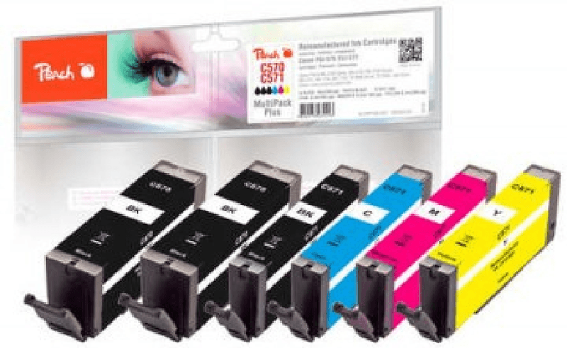 Peach-0F320134-cartuccia-d-inchiostro-6-pz-Compatibile-Resa-standard-Nero-Ciano-Magenta-Giallo