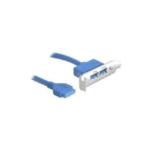 DeLOCK Slotblech USB 3.0 Pin Header 19 Pin 1 x intern > 2 x USB 3.0-A Buchse extern Low Profile - Slotblech