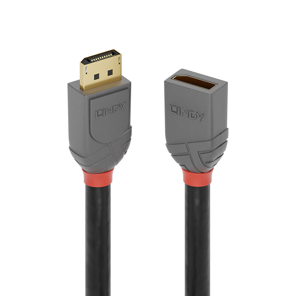 Lindy 36496 cavo DisplayPort 1 m Nero (1M Dp 1.4Extension, Anthra - Line - Warranty: 120M)