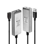 Lindy 42702 moltiplicatore di rete Ricevitore e trasmettitore di rete Grigio (Usb 2.0 Mm Fibre Optic - Extender 200M - W