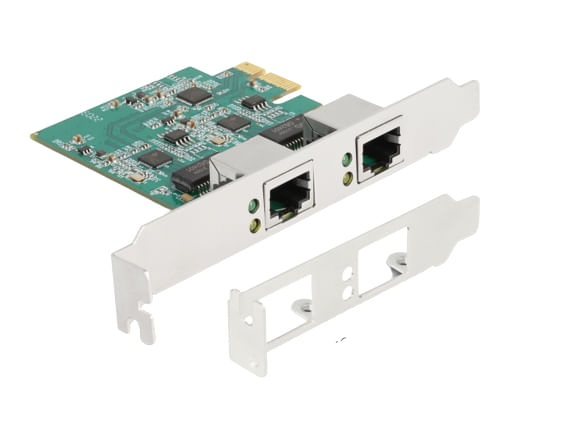 Delock Scheda PCI Express x1 a 2 x RJ45 2.5 Gigabit LAN RTL8125