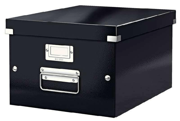 Leitz 60440095 scatola per la conservazione di documenti Faesite Nero (Leitz 60440095 Click and Store WOW Medium Storage