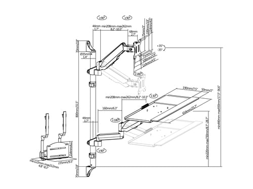 Equip-17--32--Einzelmonitor-Wandmontage-Arbeitsstation---813-cm--32-----8-kg---100-x-100-mm---HA¶henverstellung---948-k