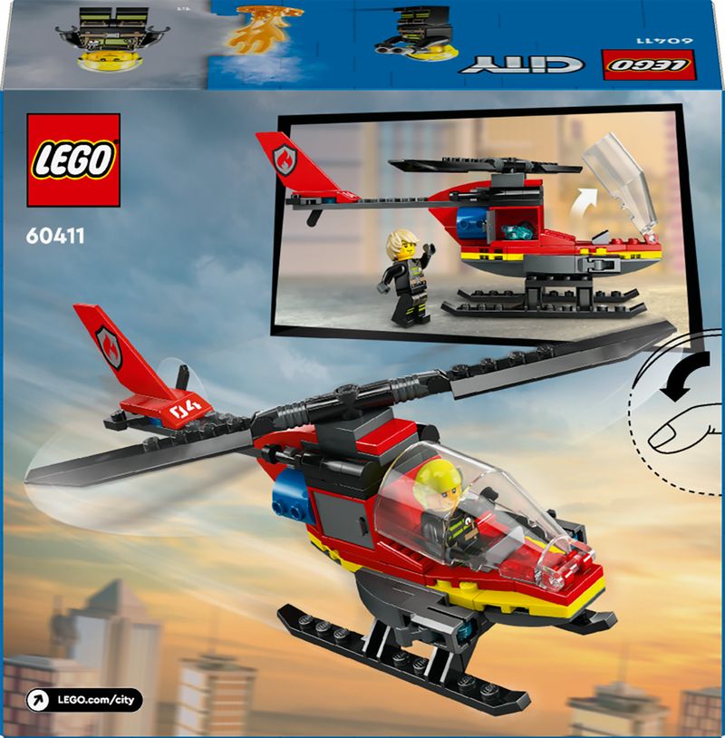 LEGO-City-60411-Elicottero-dei-Pompieri-Veicolo-Giocattolo-con-2-Elementi-Lancia-Acqua-e-Minifigure-Giochi-per-Bambini-5-