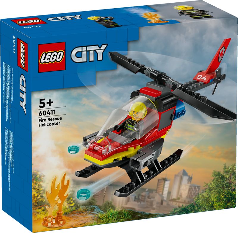 LEGO-City-60411-Elicottero-dei-Pompieri-Veicolo-Giocattolo-con-2-Elementi-Lancia-Acqua-e-Minifigure-Giochi-per-Bambini-5-