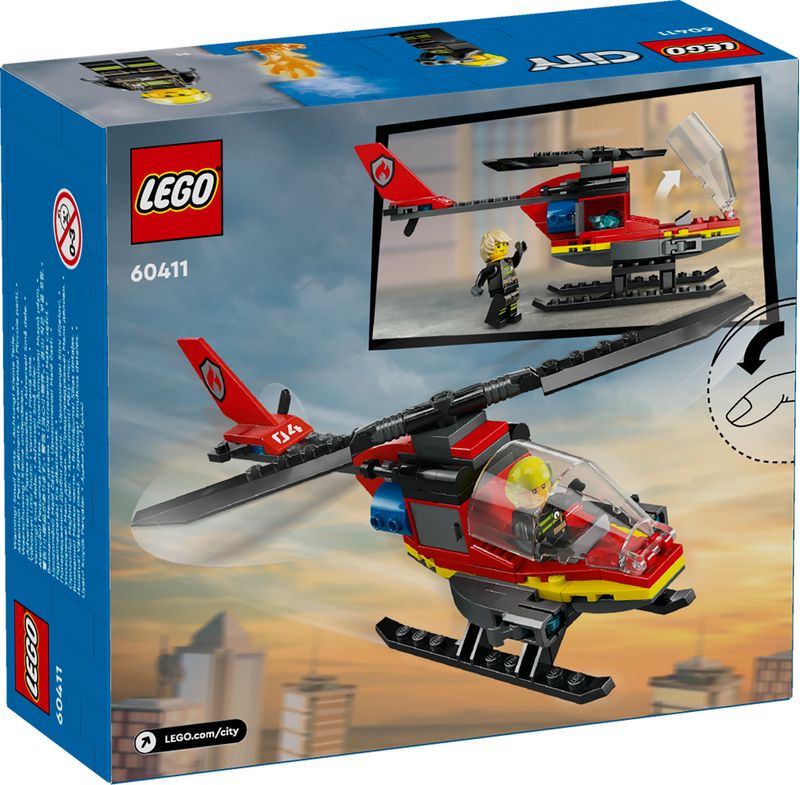 LEGO-City-60411-Elicottero-dei-Pompieri-Veicolo-Giocattolo-con-2-Elementi-Lancia-Acqua-e-Minifigure-Giochi-per-Bambini-5-