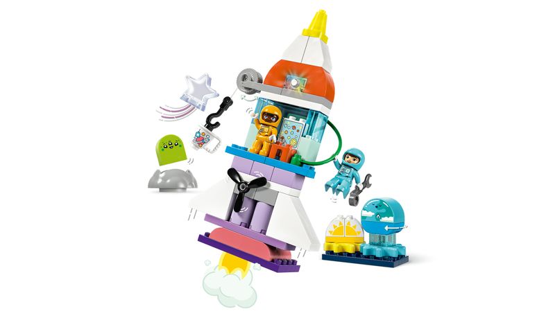 LEGO-DUPLO-10422-Avventura-dello-Space-Shuttle-3-in-1-Astronave-Giocattolo-Didattica-Gioco-Educativo-per-Bambini-di-3--Anni