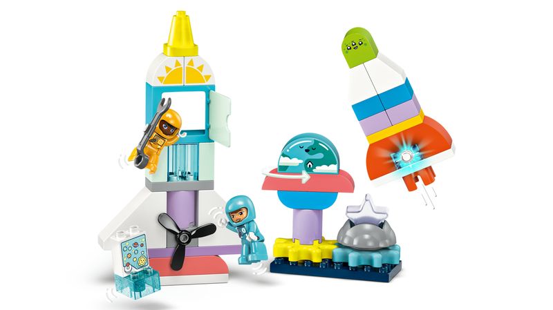 LEGO-DUPLO-10422-Avventura-dello-Space-Shuttle-3-in-1-Astronave-Giocattolo-Didattica-Gioco-Educativo-per-Bambini-di-3--Anni