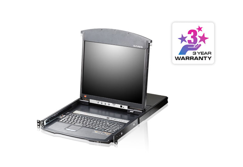 Aten-16-Port-Dual-Rail-LCD-17---KVM-Switch-LCD-console---Cat5-High-Density-KVM-Switch-KVM-over-IP--TASTIERA-INGLESE
