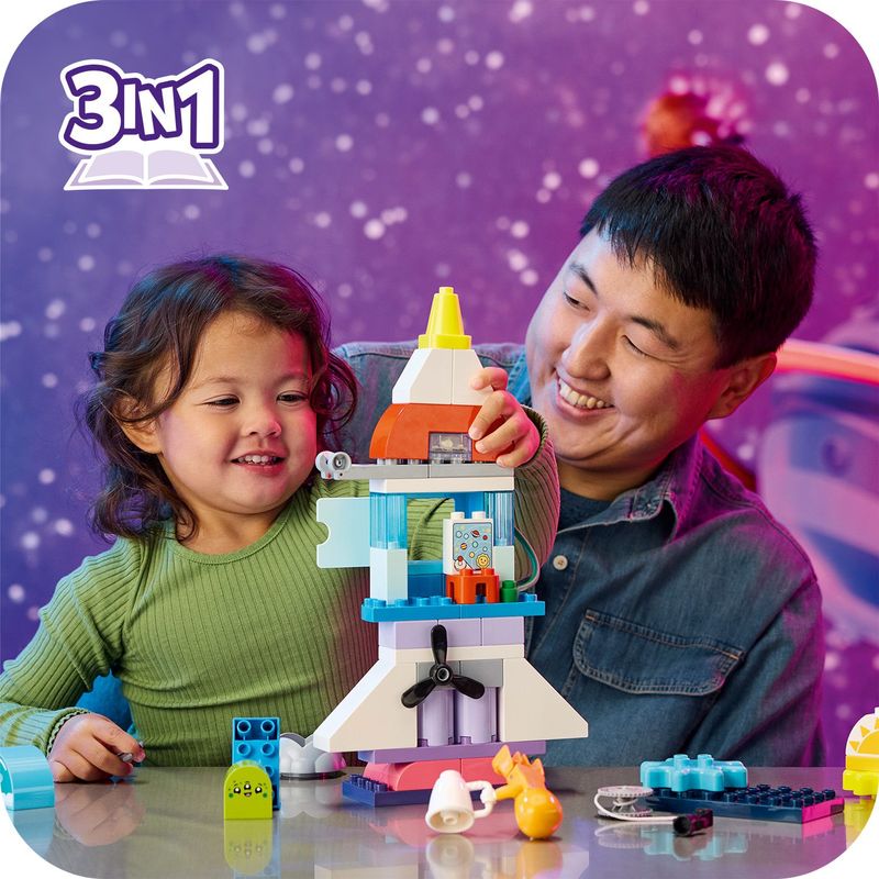 LEGO-DUPLO-10422-Avventura-dello-Space-Shuttle-3-in-1-Astronave-Giocattolo-Didattica-Gioco-Educativo-per-Bambini-di-3--Anni