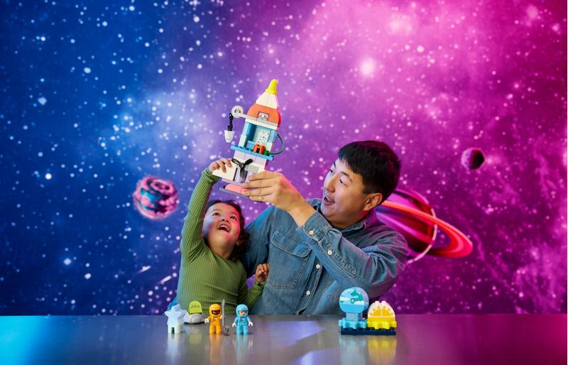 LEGO-DUPLO-10422-Avventura-dello-Space-Shuttle-3-in-1-Astronave-Giocattolo-Didattica-Gioco-Educativo-per-Bambini-di-3--Anni