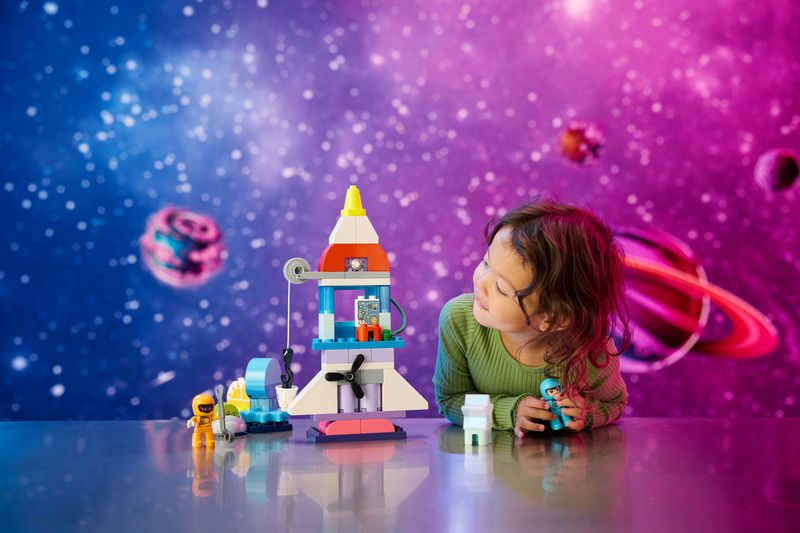 LEGO-DUPLO-10422-Avventura-dello-Space-Shuttle-3-in-1-Astronave-Giocattolo-Didattica-Gioco-Educativo-per-Bambini-di-3--Anni