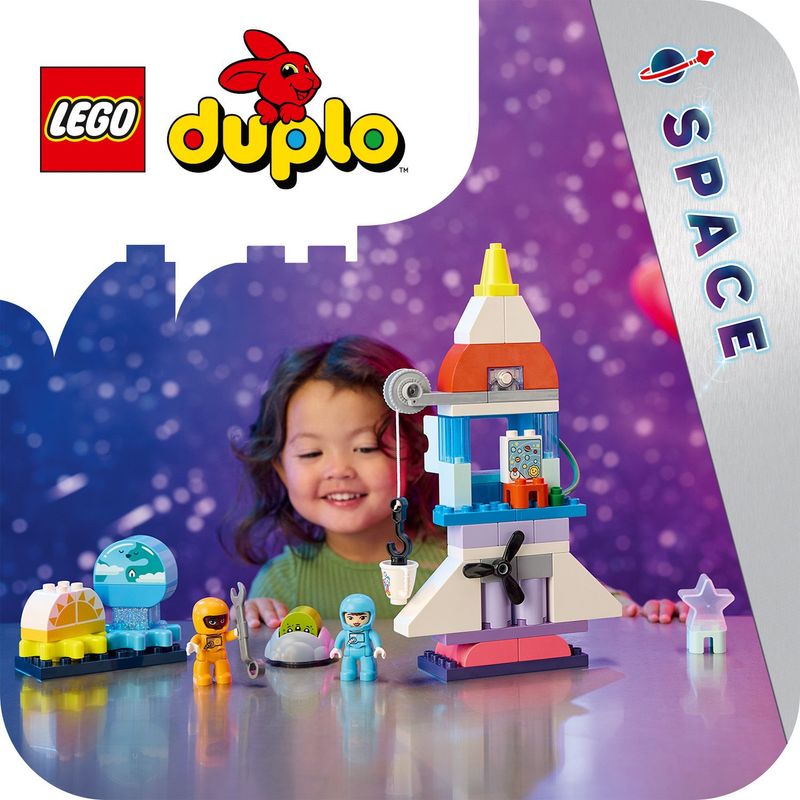 LEGO-DUPLO-10422-Avventura-dello-Space-Shuttle-3-in-1-Astronave-Giocattolo-Didattica-Gioco-Educativo-per-Bambini-di-3--Anni