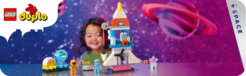 LEGO-DUPLO-10422-Avventura-dello-Space-Shuttle-3-in-1-Astronave-Giocattolo-Didattica-Gioco-Educativo-per-Bambini-di-3--Anni