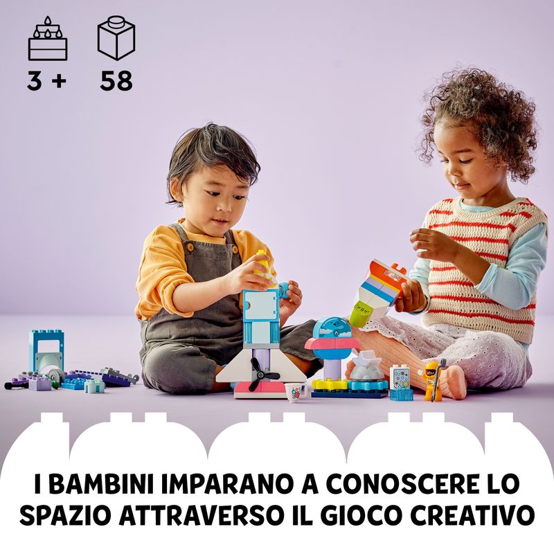 LEGO-DUPLO-10422-Avventura-dello-Space-Shuttle-3-in-1-Astronave-Giocattolo-Didattica-Gioco-Educativo-per-Bambini-di-3--Anni