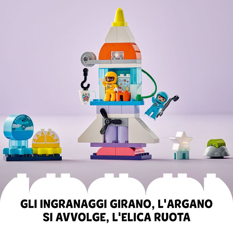 LEGO-DUPLO-10422-Avventura-dello-Space-Shuttle-3-in-1-Astronave-Giocattolo-Didattica-Gioco-Educativo-per-Bambini-di-3--Anni