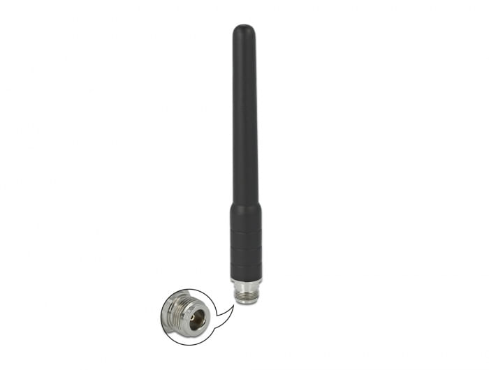 Delock-Antenna-GSM-UMTS-N-jack-2-dBi-178-cm-omnidirezionale-rigida-con-materiali-flessibili-per-esterno-nero