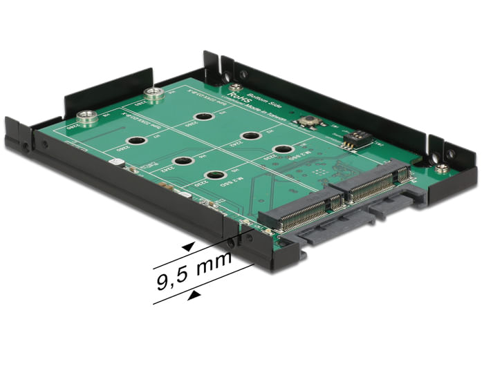 Delock-Convertitore-da-25--SATA-22-pin->-2x-M.2-con-RAID-con-alloggiamento
