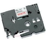 Brother Gloss Laminated Labelling Tape - 12mm, Red/White nastro per etichettatrice TZ