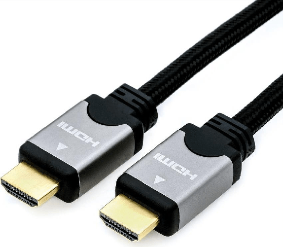 Roline-High-Speed---HDMI-con-cavo-Ethernet---HDMI--M--a-HDMI--M----75-m---Isolamento-doppio---nero-argento