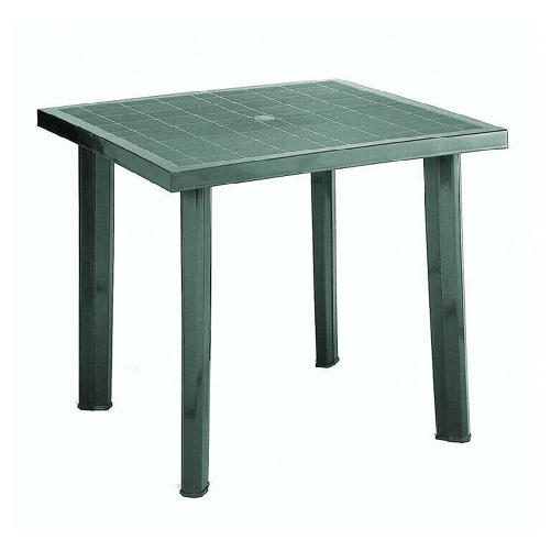 Trade Shop Traesio-tavolo In Plastica Da Giardino Tavola Quadrata Verde 85x75xh72cm Resistente 020353 -