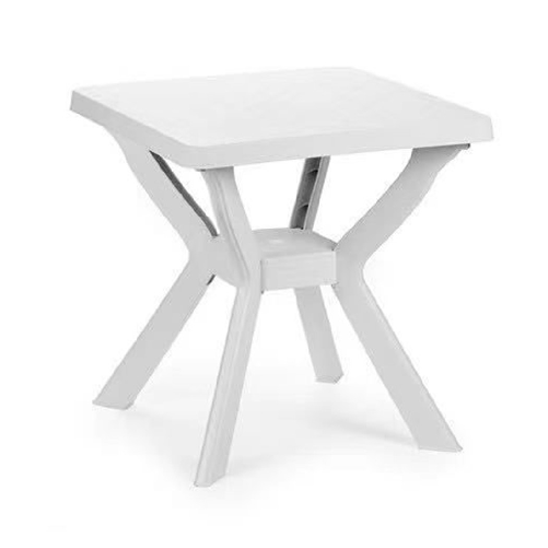 Trade Shop Traesio-tavolo Da Giardino Quadrato Bianco Arredo Da Esterno In Plastica 70x70xh72cm 012137 -