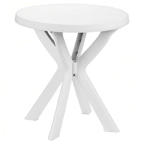 Trade Shop Traesio-tavolo Rotondo Da Giardino Don Bianco Resistente 70xh72cm Arredo Da Esterno 012139 -