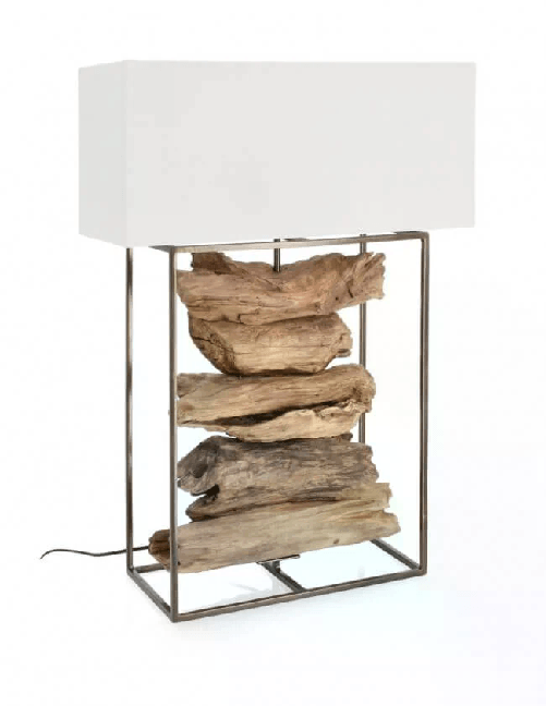 Bizzotto Lampada da Tavolo di design in legno di Teak - ANANYA