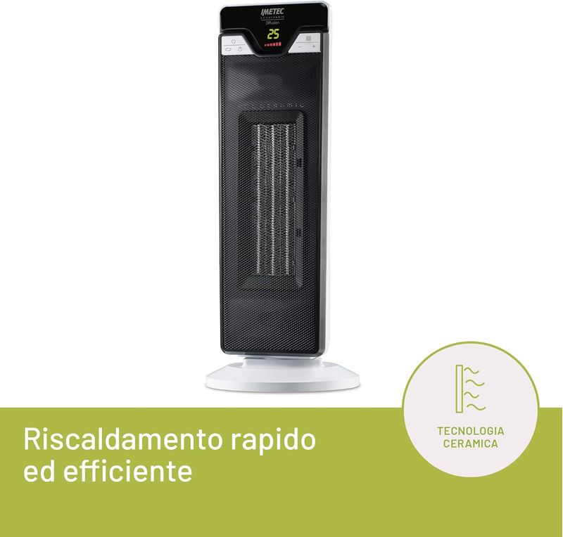 Imetec-Diffusion-Interno-Nero-Bianco-2200-W-Riscaldatore-ambiente-elettrico-con-ventilatore