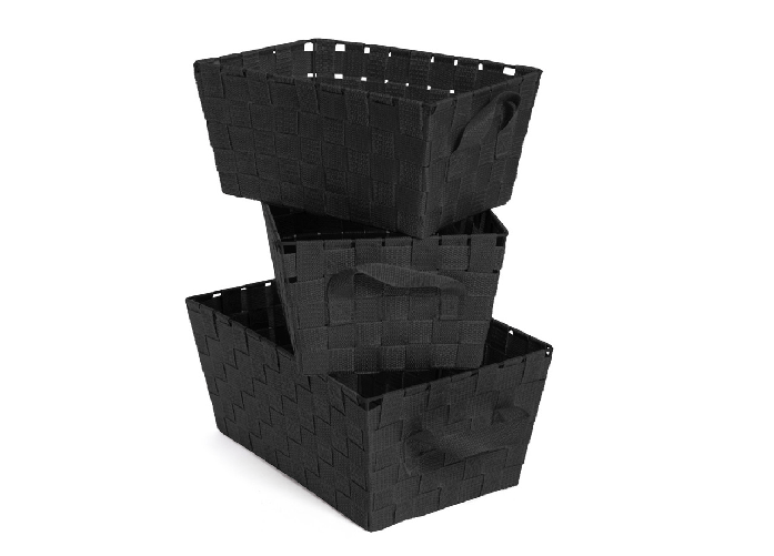 BIANCHERIAWEB Set 3 Pezzi Contenitore Rattan Big Con Maniglie Decorativo Cestino Portaoggetti