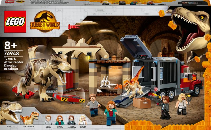 LEGO Jurassic World 76948 La Fuga del rex e dell'Atrociraptor