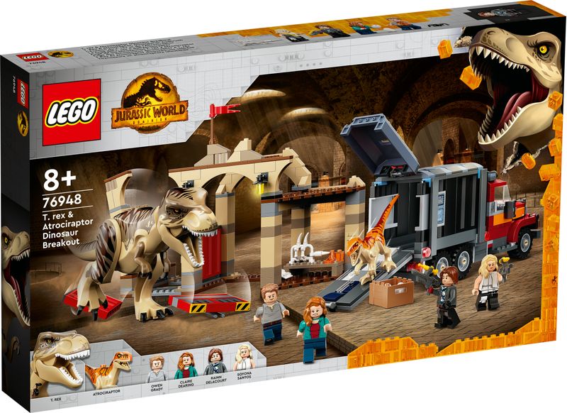 LEGO-Jurassic-World-76948-La-Fuga-del-T.-rex-e-dell’Atrociraptor-Giochi-per-Bambini-di-8--Anni-con-Dinosauri-Giocattolo