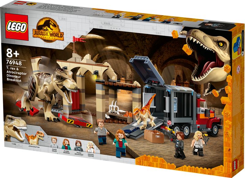 LEGO-Jurassic-World-76948-La-Fuga-del-T.-rex-e-dell’Atrociraptor-Giochi-per-Bambini-di-8--Anni-con-Dinosauri-Giocattolo