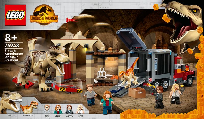 LEGO Jurassic World 76948 La Fuga del rex e dell'Atrociraptor