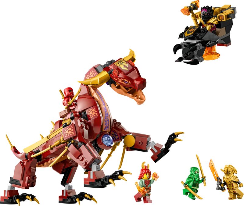 LEGO-NINJAGO-71793-Dragone-di-Lava-Transformer-Heatwave-Serie-Dragons-Rising-con-Drago-Giocattolo-e-Minifigure-Giochi-Ninja