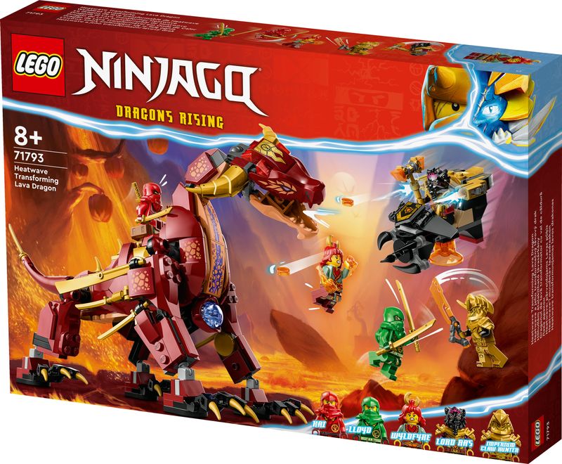 LEGO-NINJAGO-71793-Dragone-di-Lava-Transformer-Heatwave-Serie-Dragons-Rising-con-Drago-Giocattolo-e-Minifigure-Giochi-Ninja