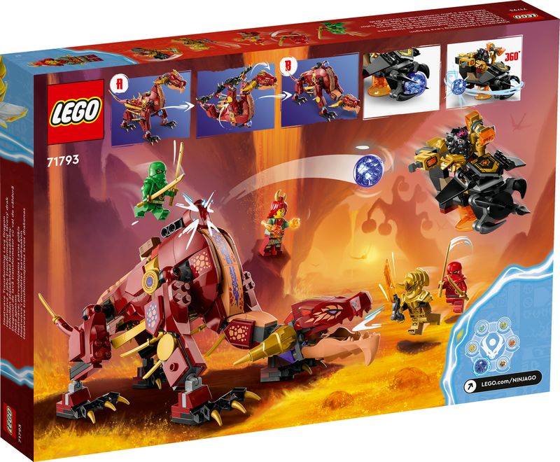 LEGO-NINJAGO-71793-Dragone-di-Lava-Transformer-Heatwave-Serie-Dragons-Rising-con-Drago-Giocattolo-e-Minifigure-Giochi-Ninja