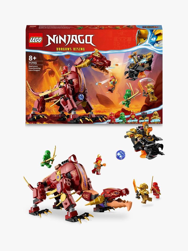 LEGO-NINJAGO-71793-Dragone-di-Lava-Transformer-Heatwave-Serie-Dragons-Rising-con-Drago-Giocattolo-e-Minifigure-Giochi-Ninja