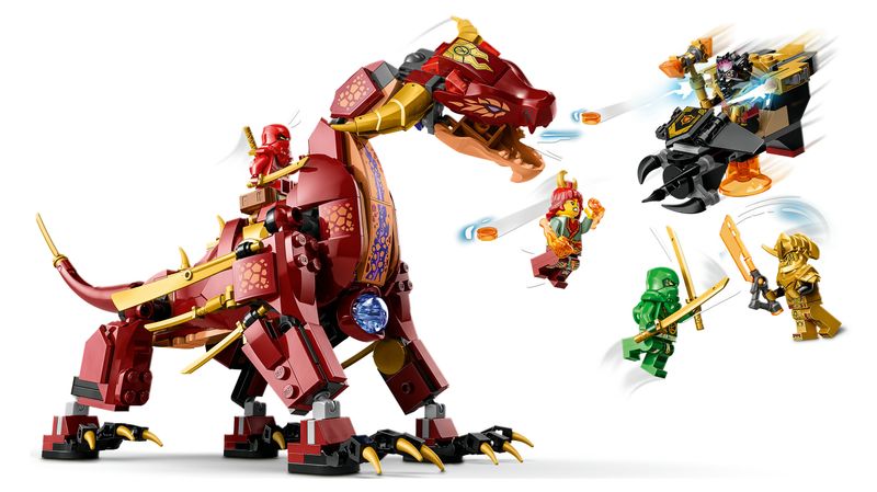 LEGO-NINJAGO-71793-Dragone-di-Lava-Transformer-Heatwave-Serie-Dragons-Rising-con-Drago-Giocattolo-e-Minifigure-Giochi-Ninja