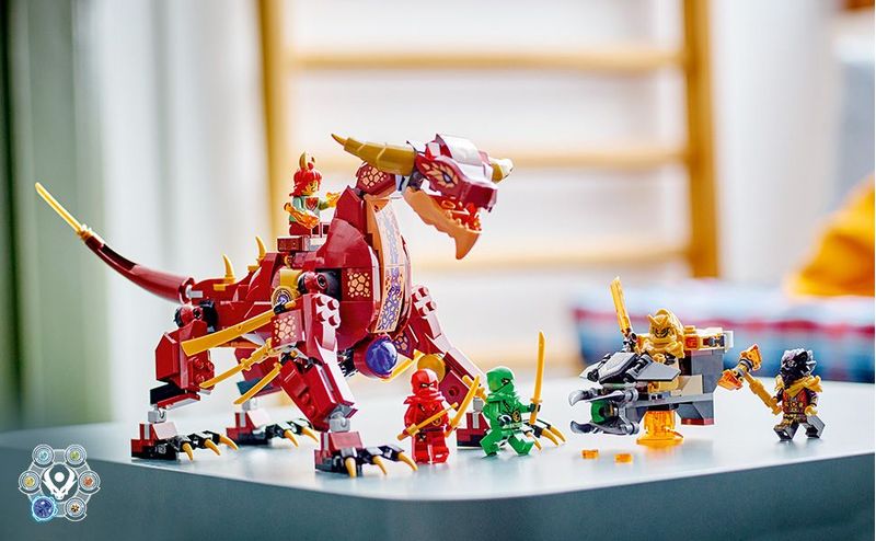 LEGO-NINJAGO-71793-Dragone-di-Lava-Transformer-Heatwave-Serie-Dragons-Rising-con-Drago-Giocattolo-e-Minifigure-Giochi-Ninja