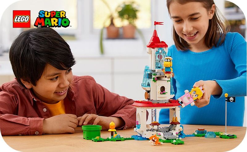 LEGO-Super-Mario-71407-Pack-Espansione-Costume-di-Peach-Gatto-e-Torre-Ghiacciata-Castello-Giocattolo-con-3-Figure