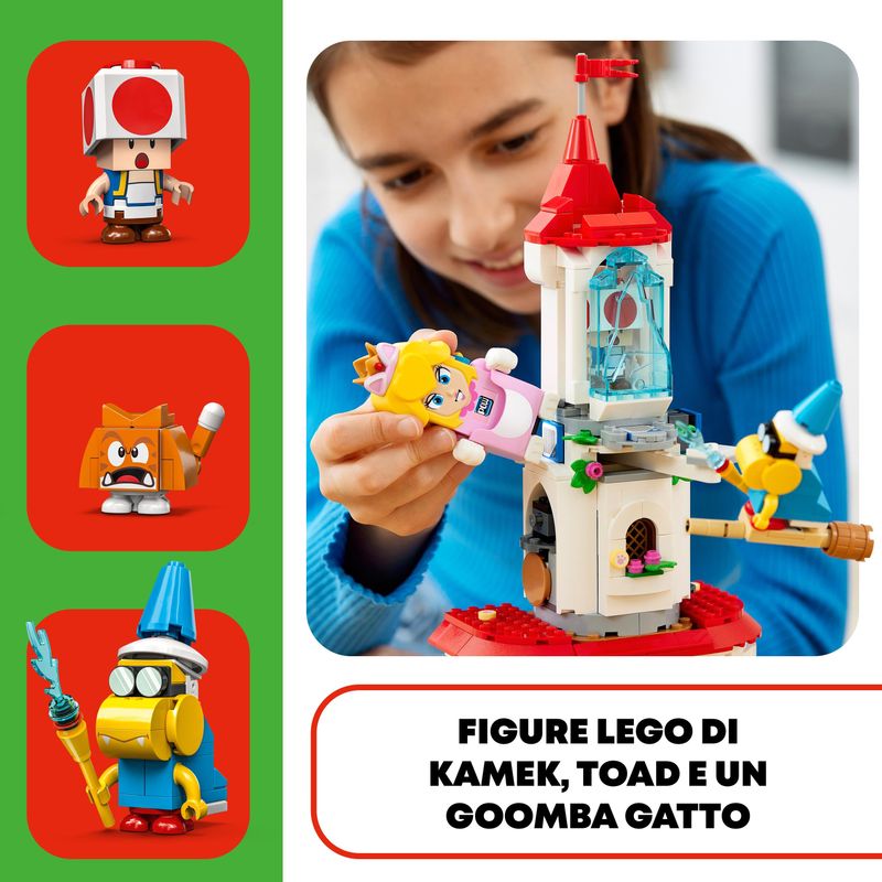 LEGO-Super-Mario-71407-Pack-Espansione-Costume-di-Peach-Gatto-e-Torre-Ghiacciata-Castello-Giocattolo-con-3-Figure