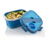 Macom Space Lunch To Go Scaldavivande in silicone pieghevole SalvaSpazio 0,8 L Blu, Bianco Adulto 35 W