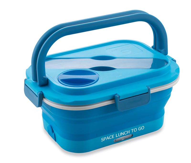 Macom-Space-Lunch-To-Go-Scaldavivande-in-silicone-pieghevole-SalvaSpazio-08-L-Blu-Bianco-Adulto-35-W